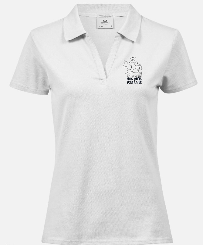 Women's Luxury Stretch V Neck Polo White